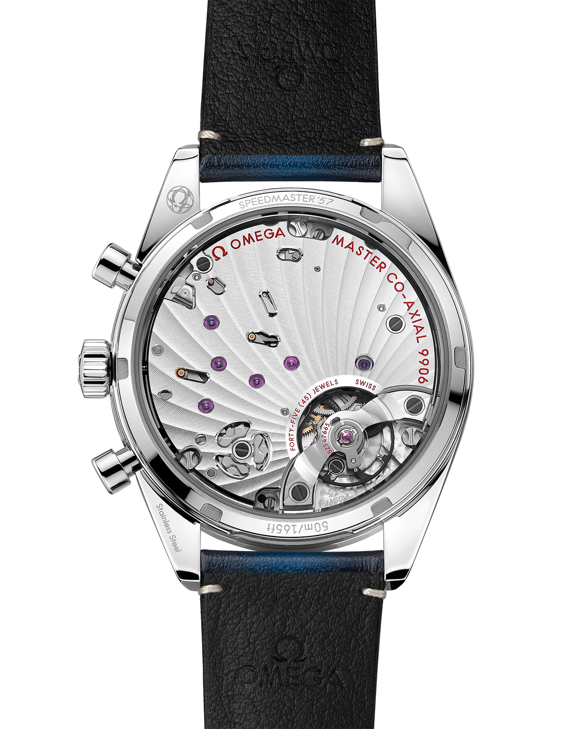 Speedmaster '57 40.5 mm, steel on leather strap - 33212415103001 - View 2