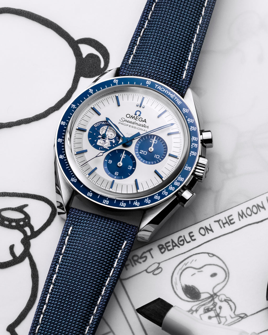 Speedmaster Anniversary Series 42 mm, steel on coated nylon fabric strap - 31032425002001 - View 12