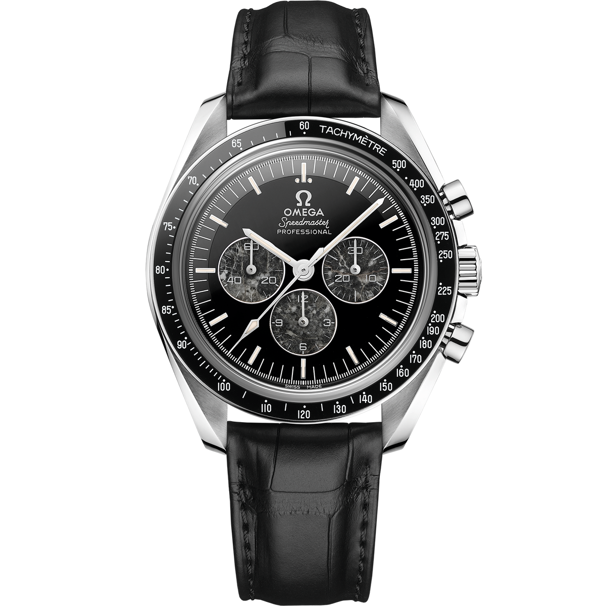 Speedmaster Calibre 321 42 mm, platinum on leather strap - 31193423099001 - View 1