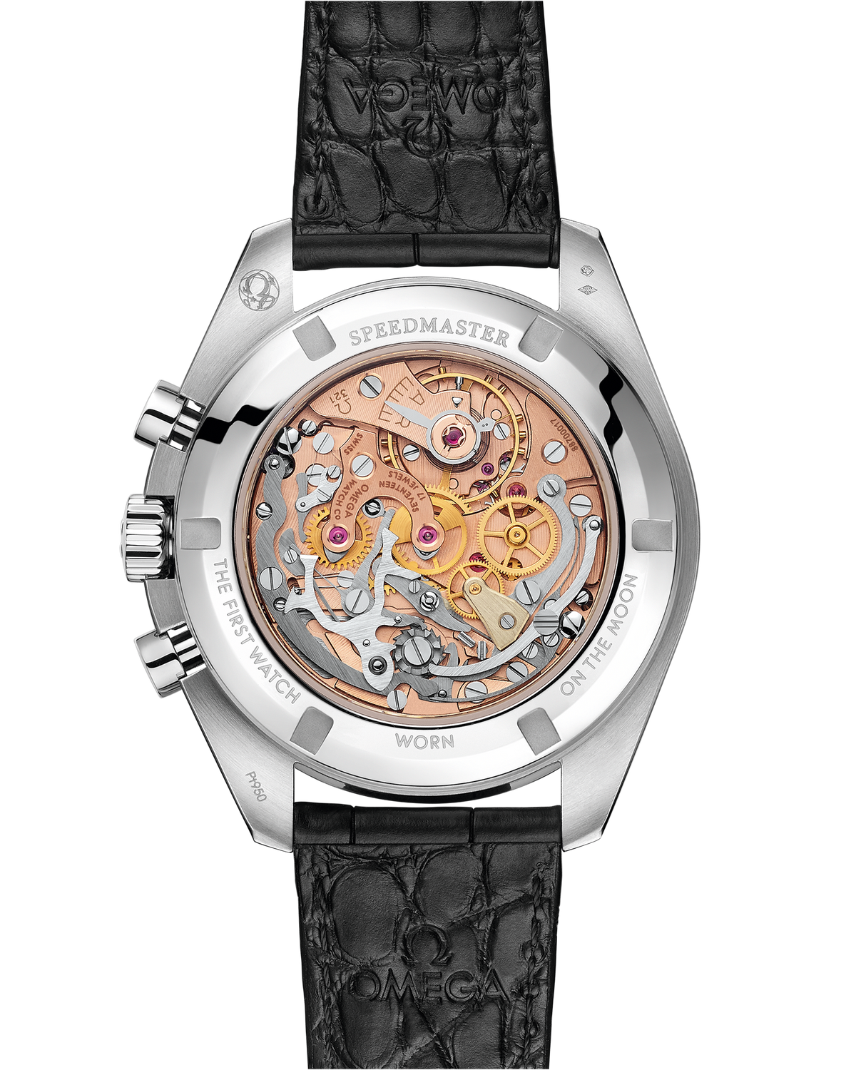 Speedmaster Calibre 321 42 mm, platinum on leather strap - 31193423099001 - View 2