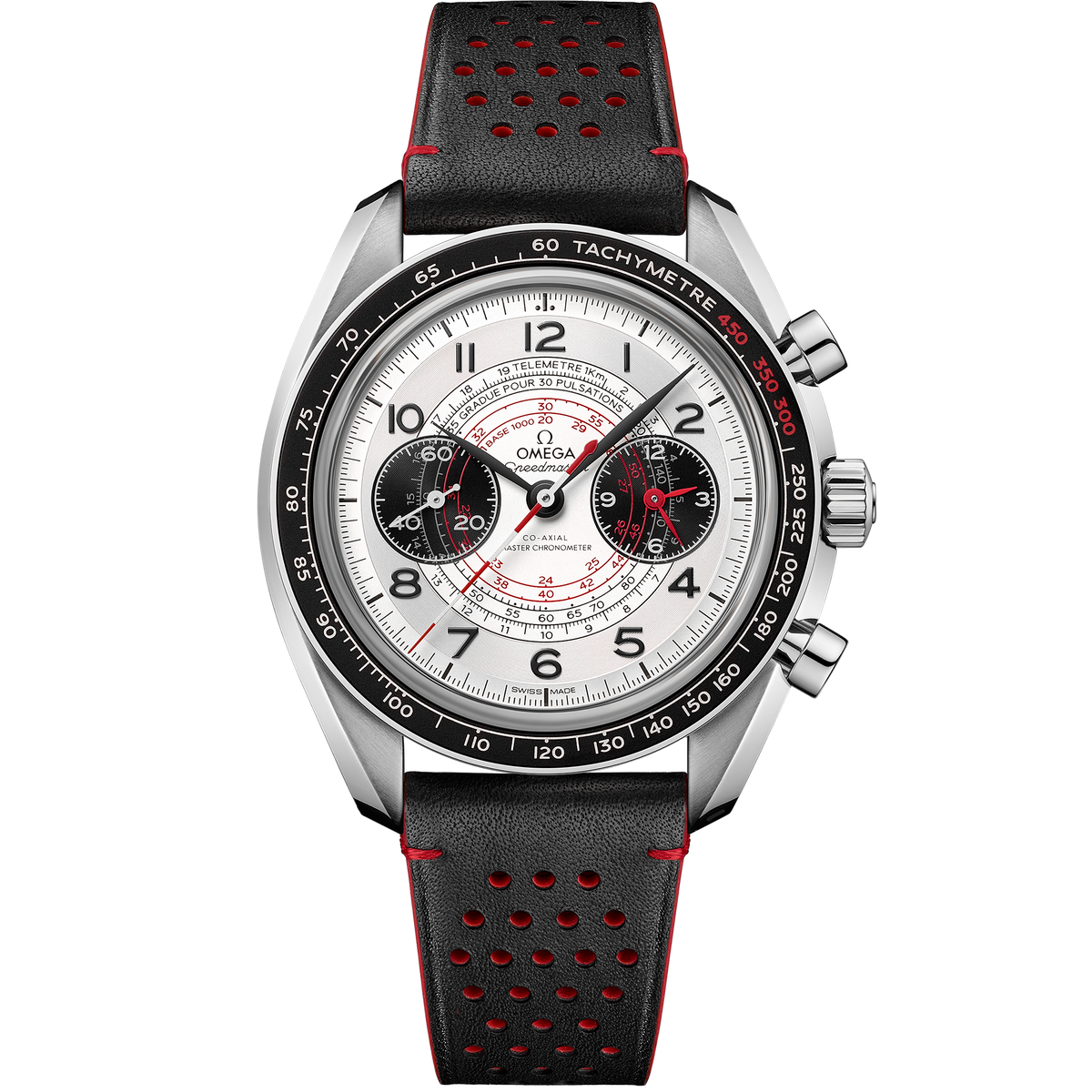 Speedmaster Chronoscope 43 mm, steel on leather strap - 32932435102001 - View 1
