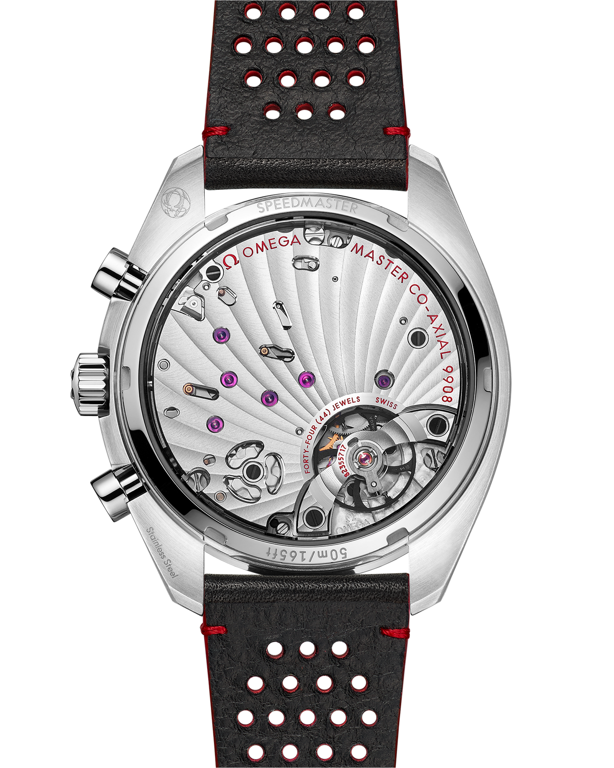 Speedmaster Chronoscope 43 mm, steel on leather strap - 32932435102001 - View 2