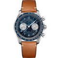 Speedmaster Chronoscope 43 mm, steel on leather strap - 32932435103001 - View 1