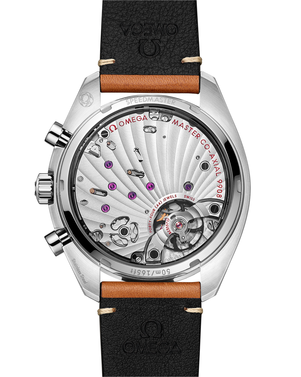 Speedmaster Chronoscope 43 mm, steel on leather strap - 32932435103001 - View 2