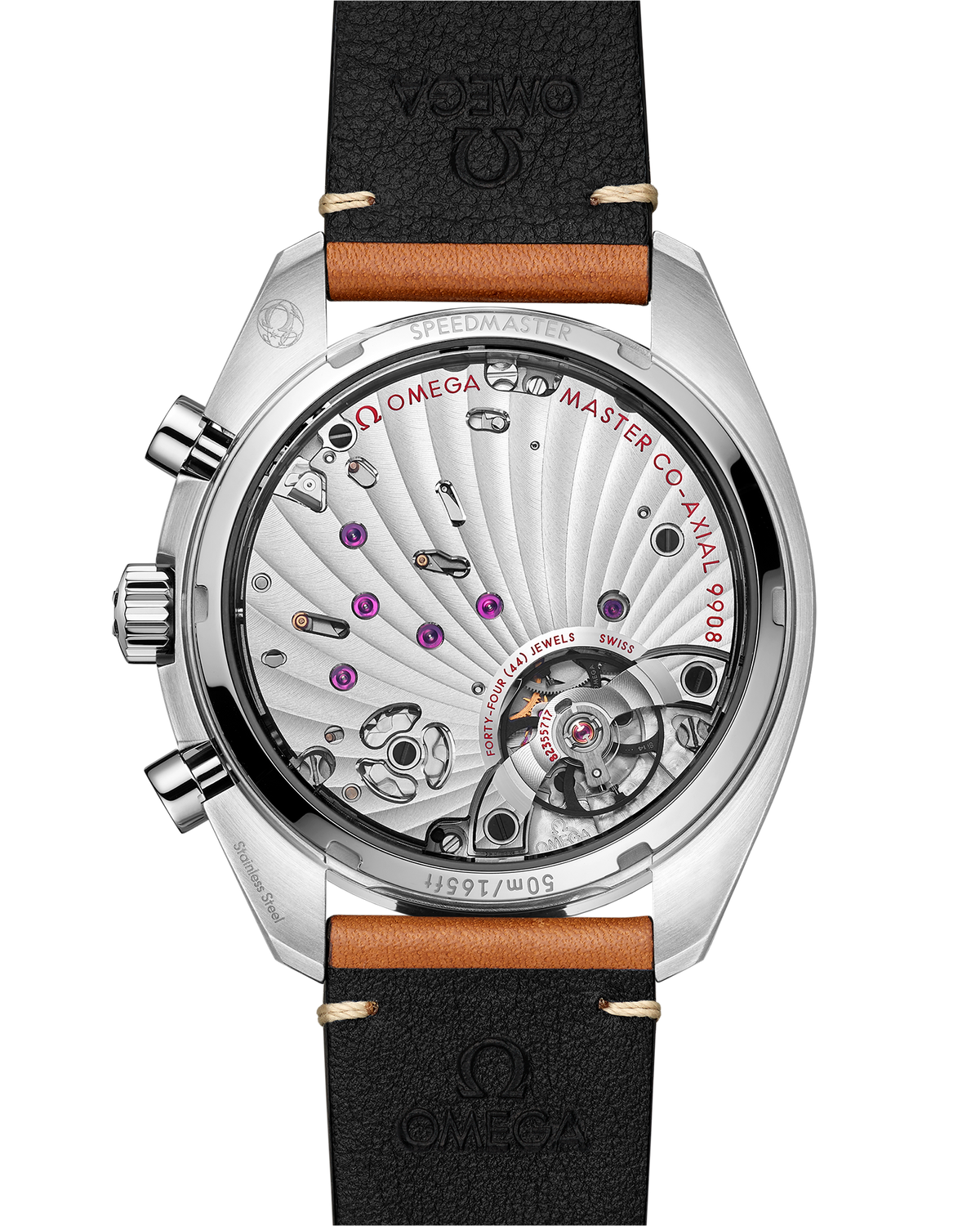 Speedmaster Chronoscope 43 mm, steel on leather strap - 32932435103001 - View 2