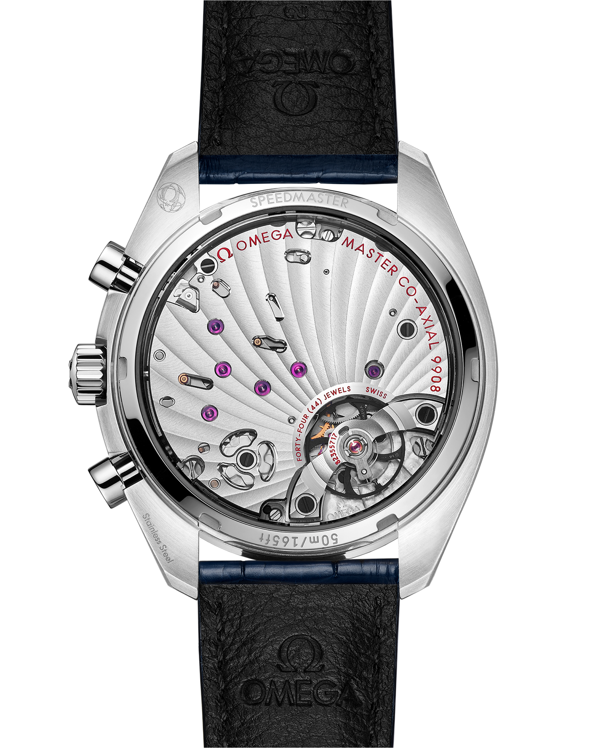 Speedmaster Chronoscope 43 mm, steel on leather strap - 32933435102001 - View 2