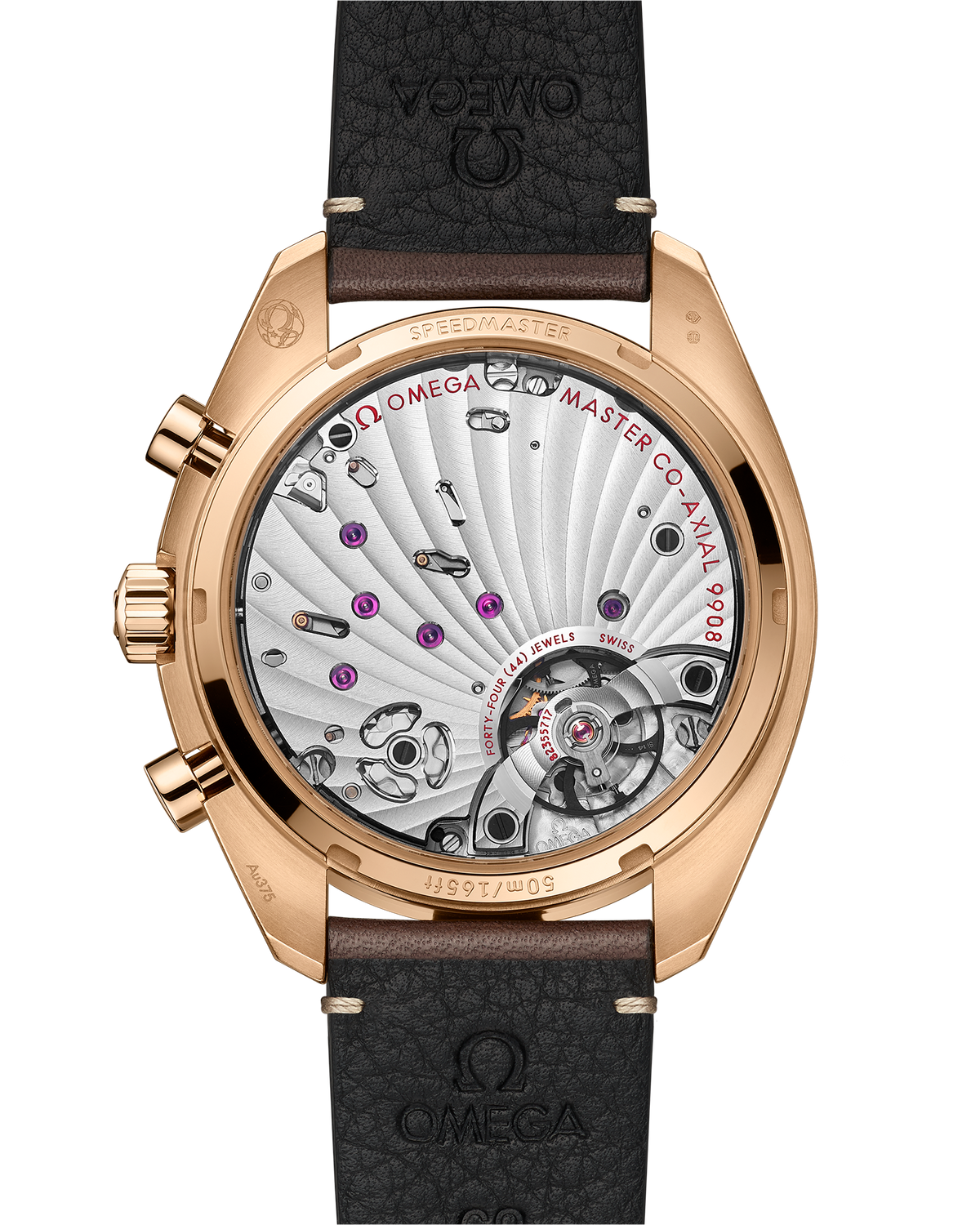 Speedmaster Chronoscope 43 mm, Bronze gold on leather strap - 32992435110001 - View 2