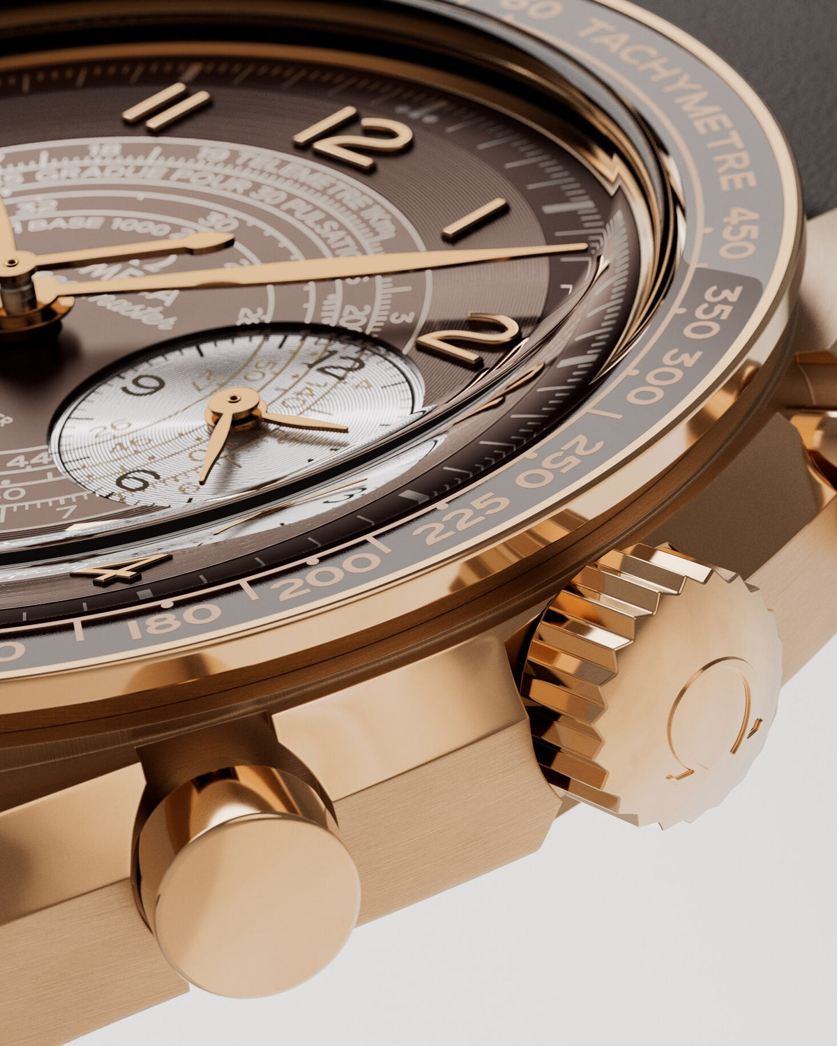 Speedmaster Chronoscope 43 mm, Bronze gold on leather strap - 32992435110001 - View 3