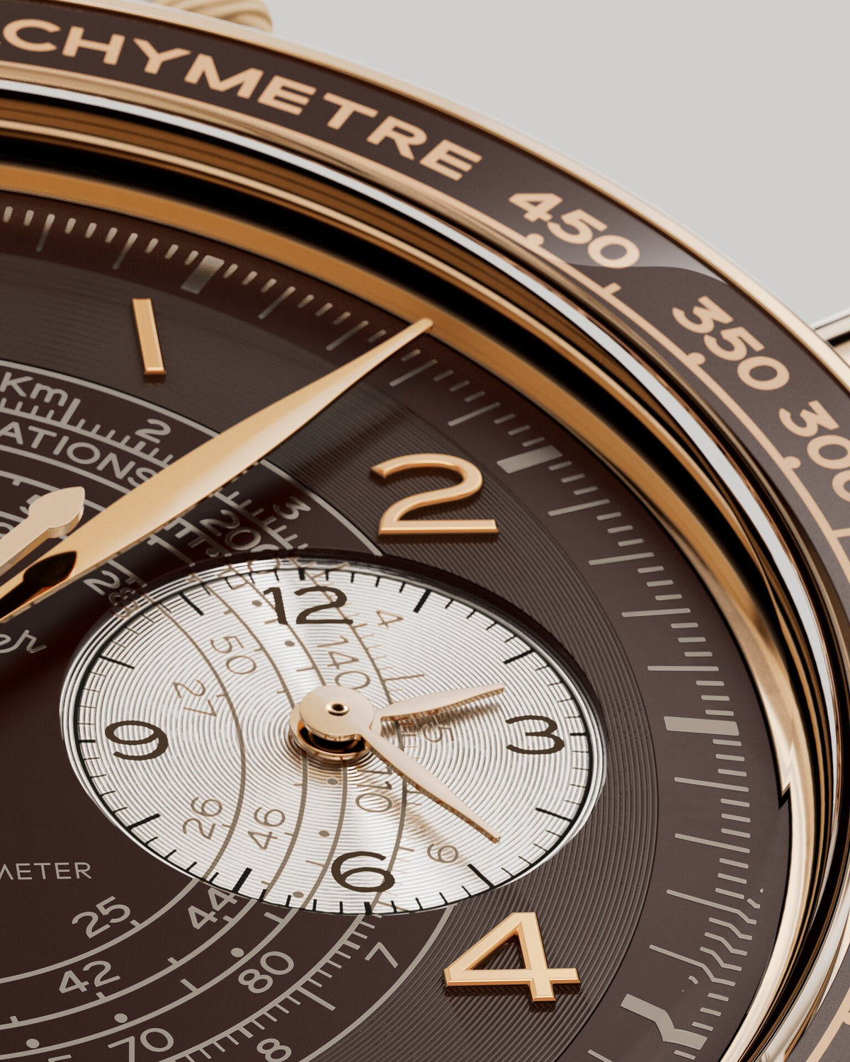 Speedmaster Chronoscope 43 mm, Bronze gold on leather strap - 32992435110001 - View 5