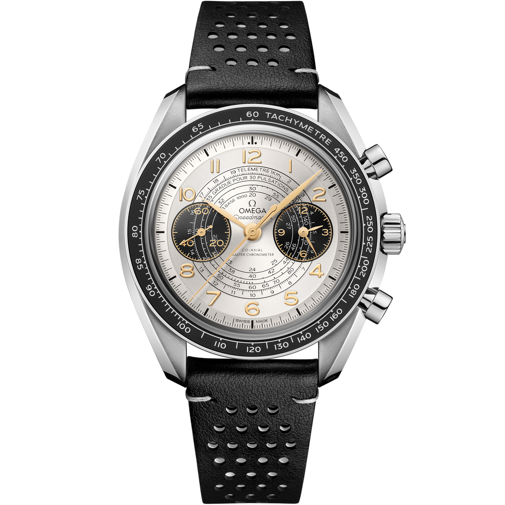 Speedmaster Chronoscope 43 mm, steel on leather strap - 52232435102001 - View 1