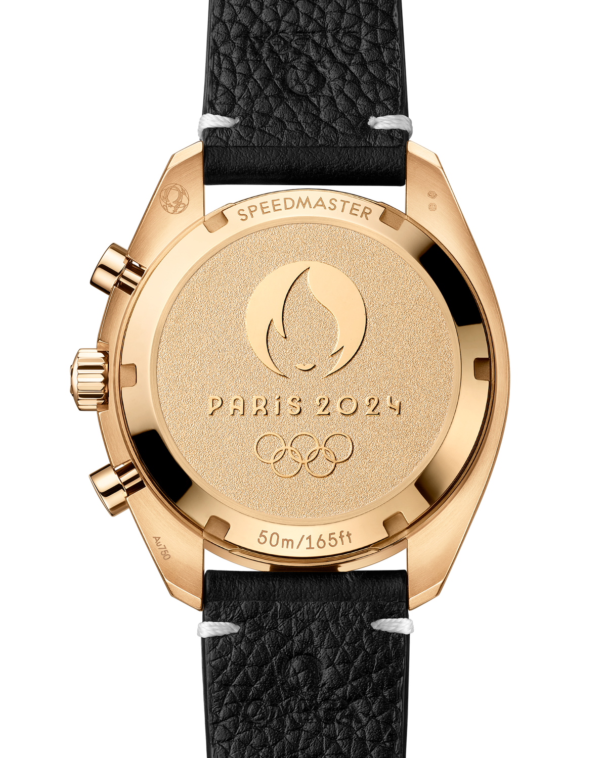 Speedmaster Chronoscope 43 mm, Moonshine™ gold on leather strap - 52262435102001 - View 2