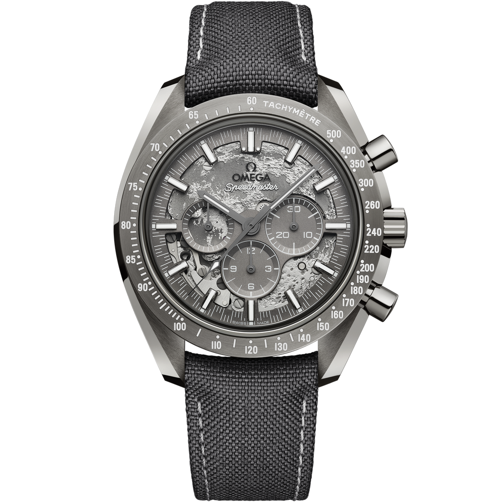 Speedmaster Dark Side of the Moon 44.25 mm, grey ceramic on coated nylon fabric strap - 31092445006001 - View 1