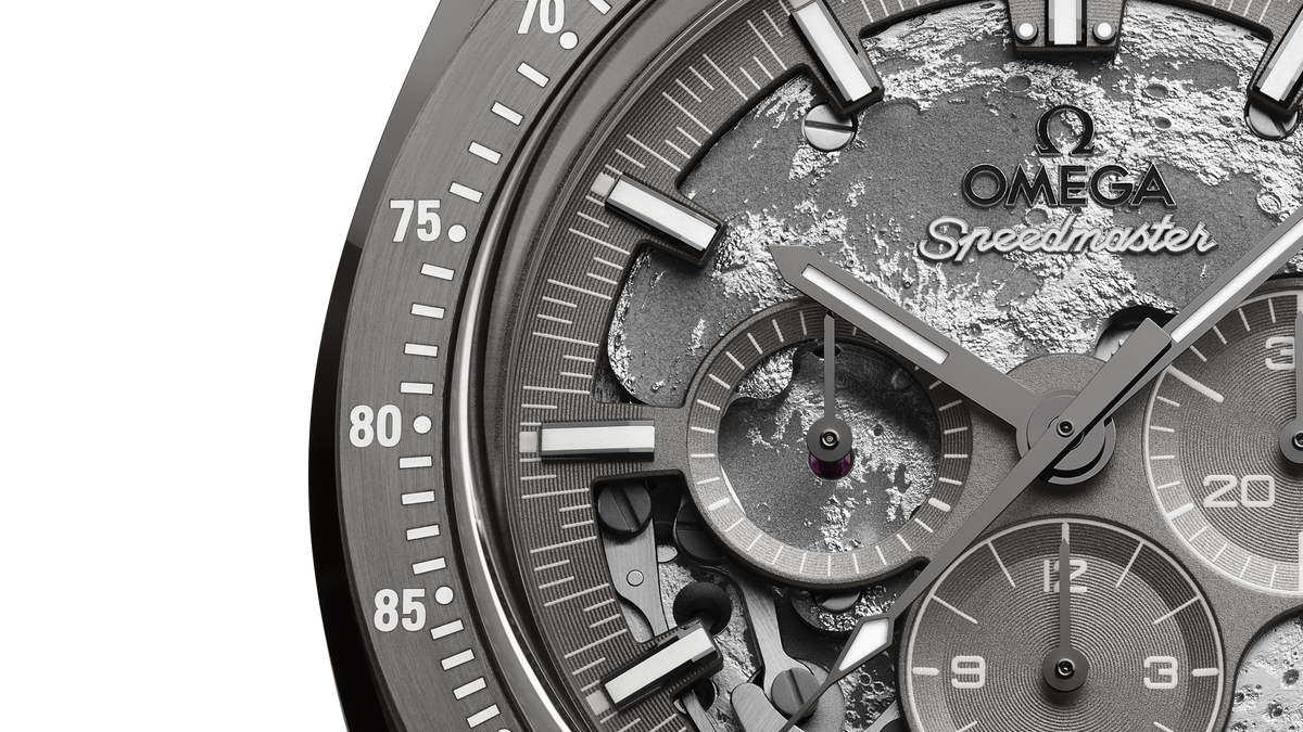 Speedmaster Dark Side of the Moon 44.25 mm, grey ceramic on coated nylon fabric strap - 31092445006001 - View 4