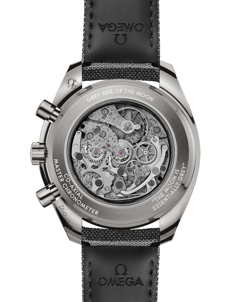 Speedmaster Dark Side of the Moon 44.25 mm, grey ceramic on coated nylon fabric strap - 31092445006001 - View 2