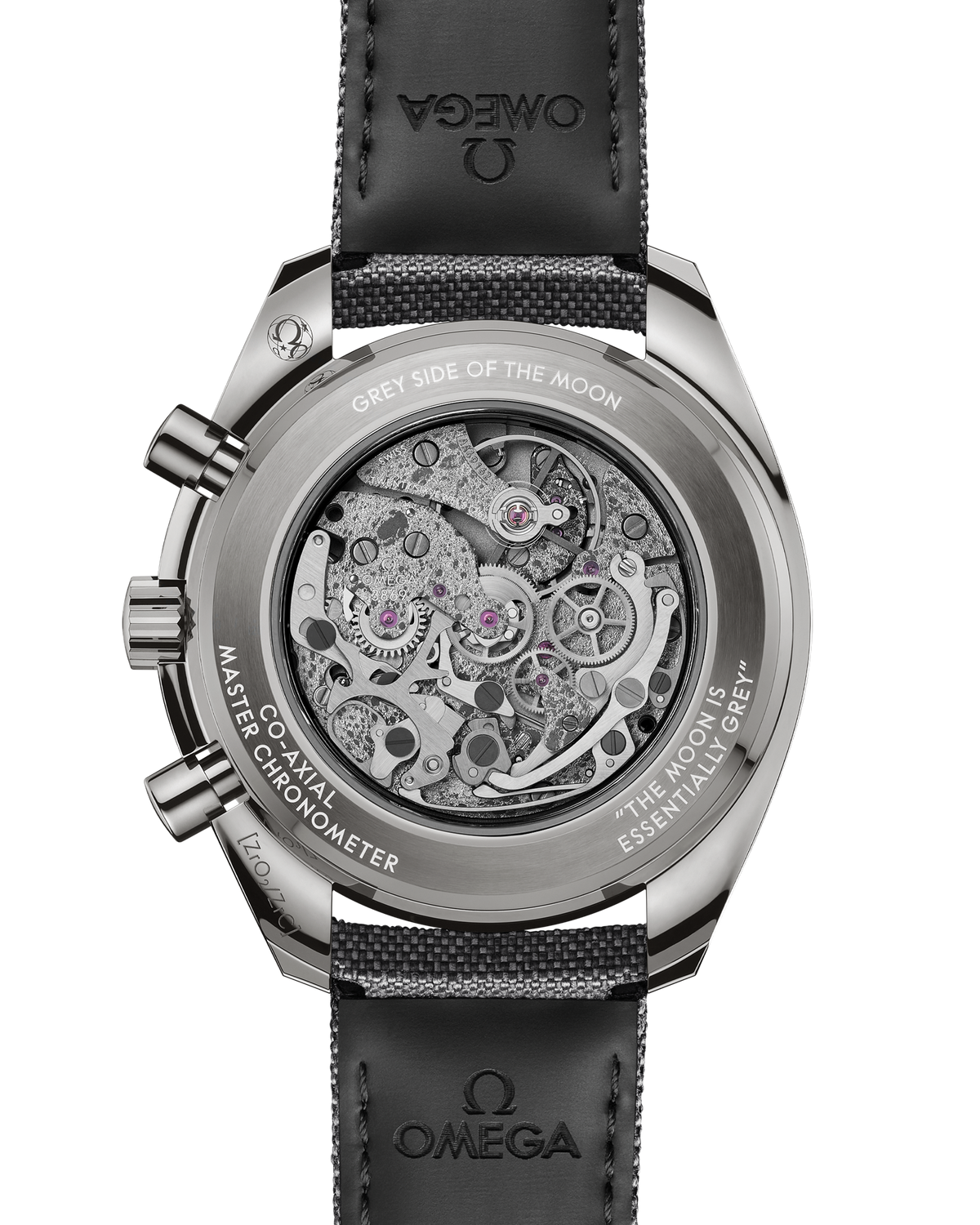 Speedmaster Dark Side of the Moon 44.25 mm, grey ceramic on coated nylon fabric strap - 31092445006001 - View 2