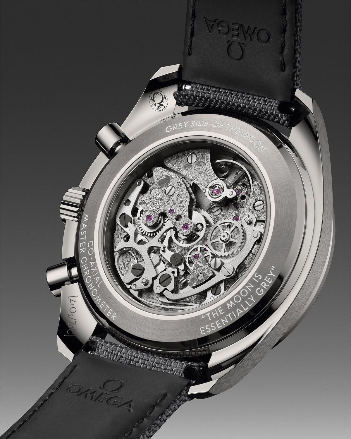 Speedmaster Dark Side of the Moon 44.25 mm, grey ceramic on coated nylon fabric strap - 31092445006001 - View 11