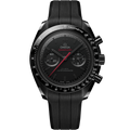 Speedmaster Dark Side of the Moon 44.25 mm, black ceramic on rubber strap - 31092445101001 - View 1