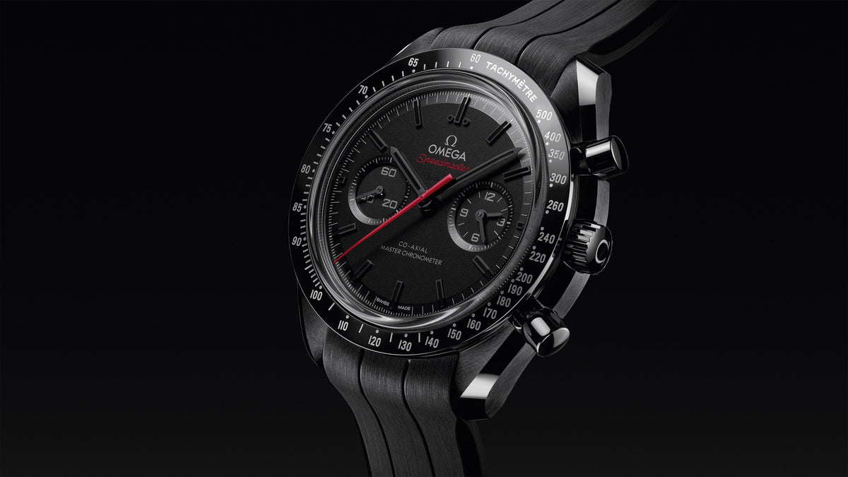 Speedmaster Dark Side of the Moon 44.25 mm, black ceramic on rubber strap - 31092445101001 - View 8