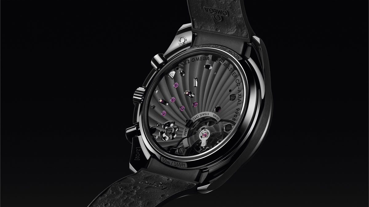 Speedmaster Dark Side of the Moon 44.25 mm, black ceramic on rubber strap - 31092445101001 - View 10