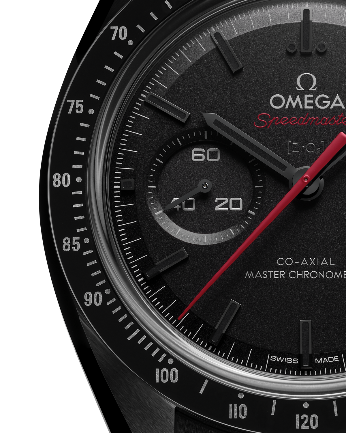 Speedmaster Dark Side of the Moon 44.25 mm, black ceramic on rubber strap - 31092445101001 - View 3