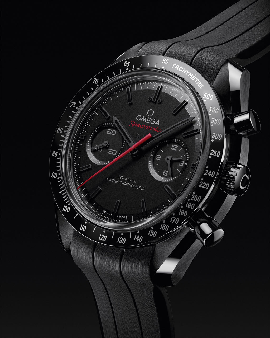 Speedmaster Dark Side of the Moon 44.25 mm, black ceramic on rubber strap - 31092445101001 - View 7