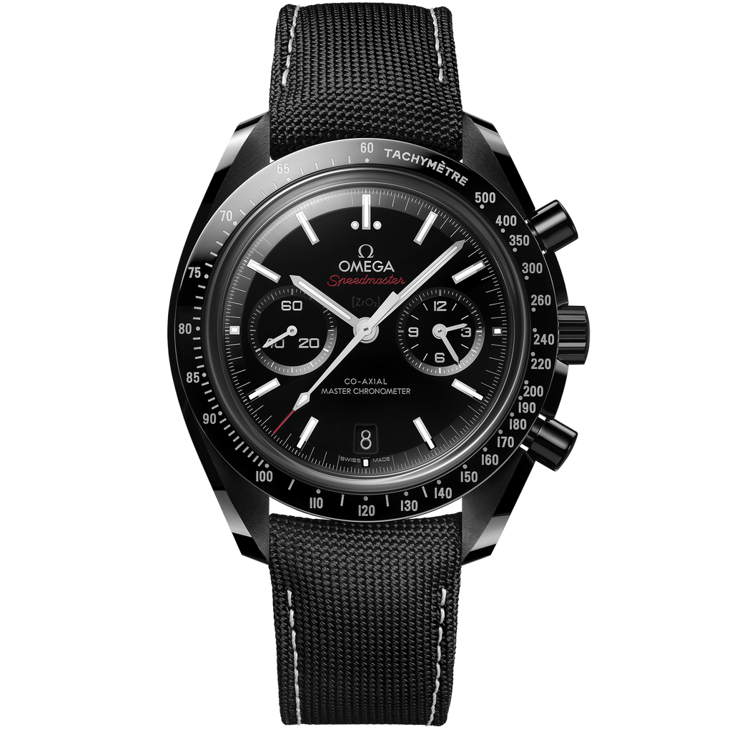 Speedmaster Dark Side of the Moon 44.25 mm, black ceramic on coated nylon fabric strap - 31092445101002 - View 1