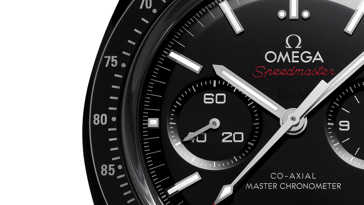 Speedmaster Dark Side of the Moon 44.25 mm, black ceramic on coated nylon fabric strap - 31092445101002 - View 4