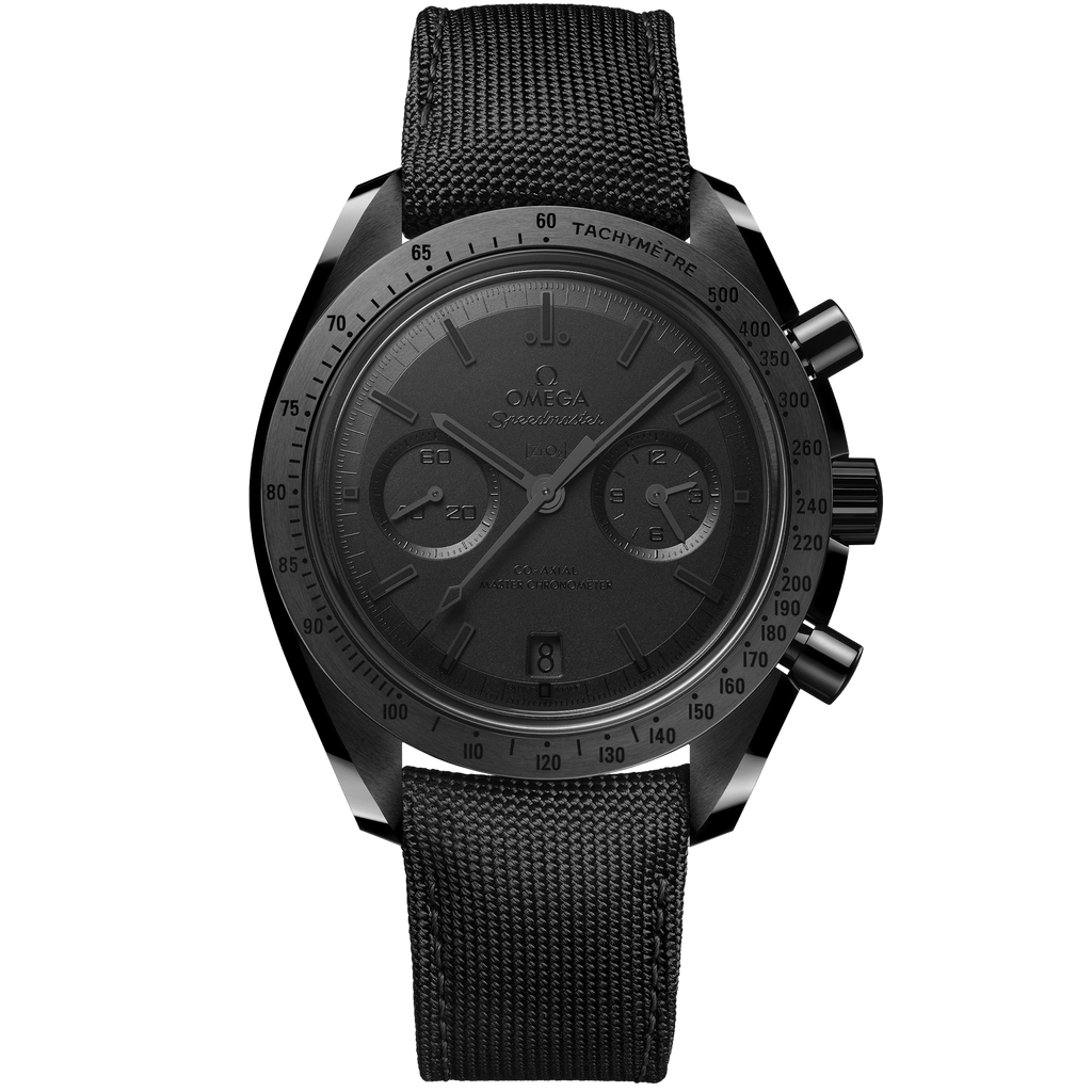 Speedmaster Dark Side of the Moon 44.25 mm, black ceramic on coated nylon fabric strap - 31092445101003 - View 1