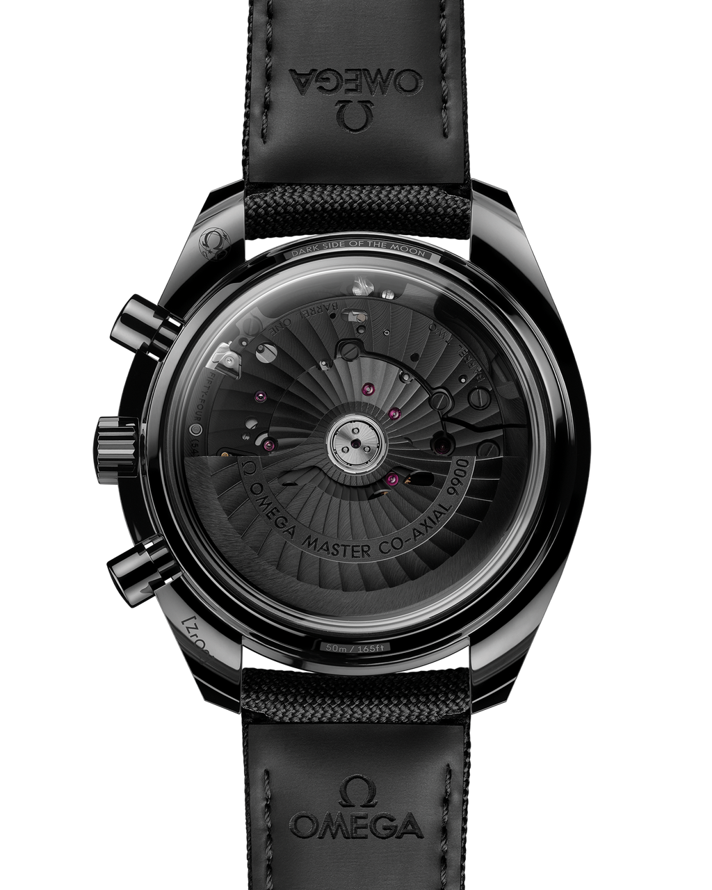 Speedmaster Dark Side of the Moon 44.25 mm, black ceramic on coated nylon fabric strap - 31092445101003 - View 2