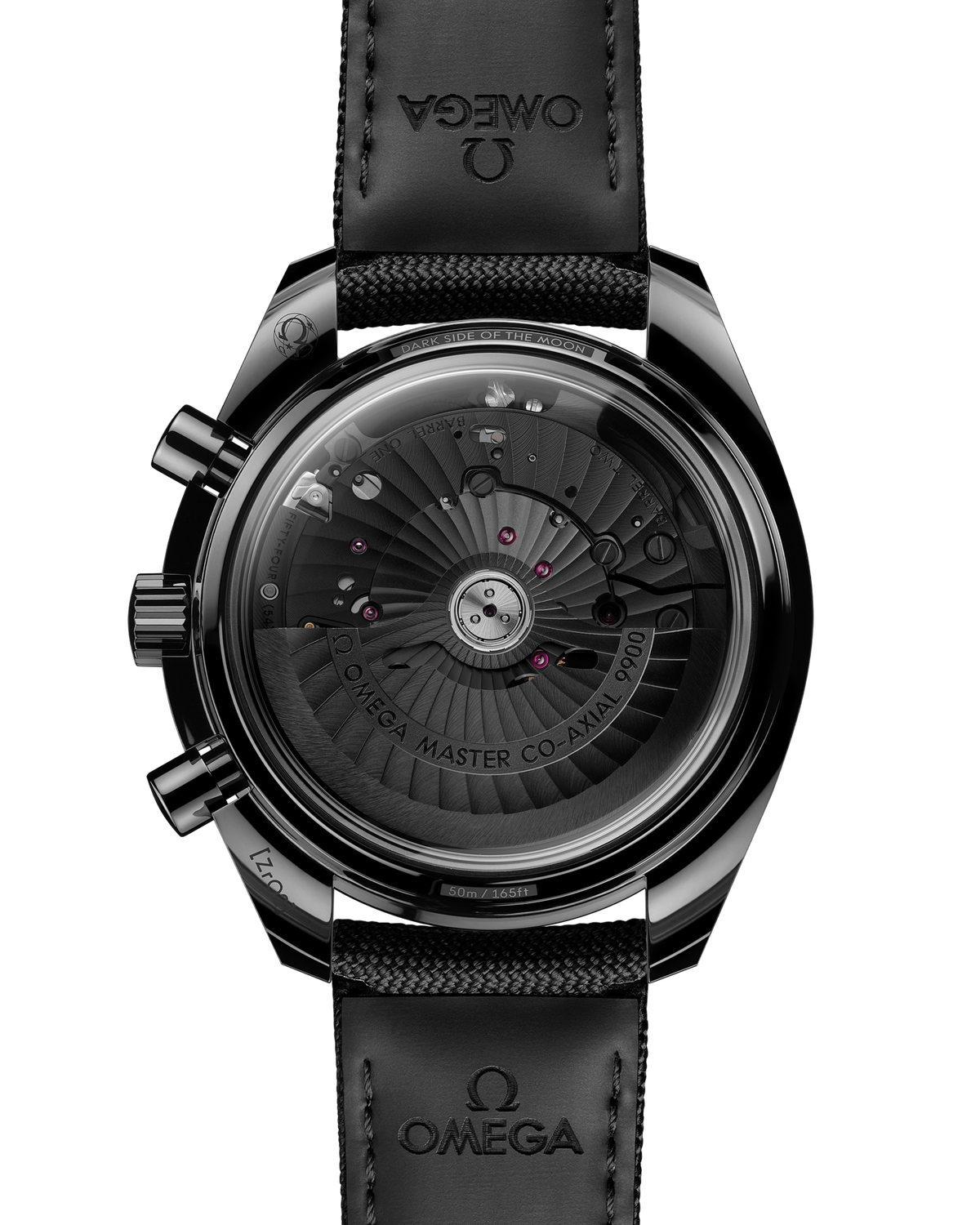 Speedmaster Dark Side of the Moon 44.25 mm, black ceramic on coated nylon fabric strap - 31092445101003 - View 2