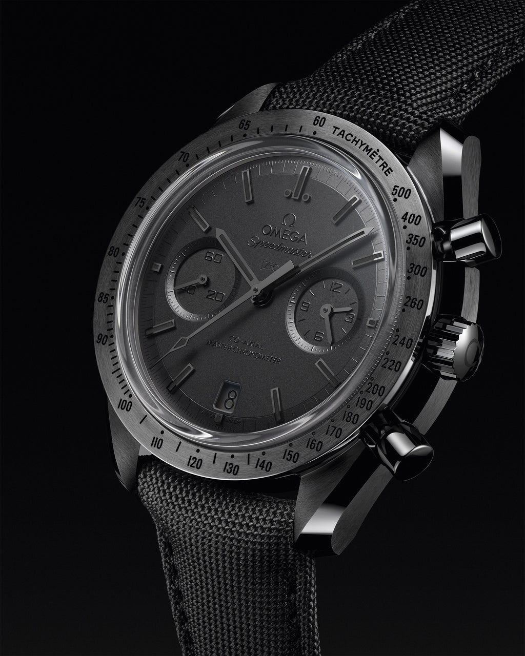 Speedmaster Dark Side of the Moon 44.25 mm, black ceramic on coated nylon fabric strap - 31092445101003 - View 7