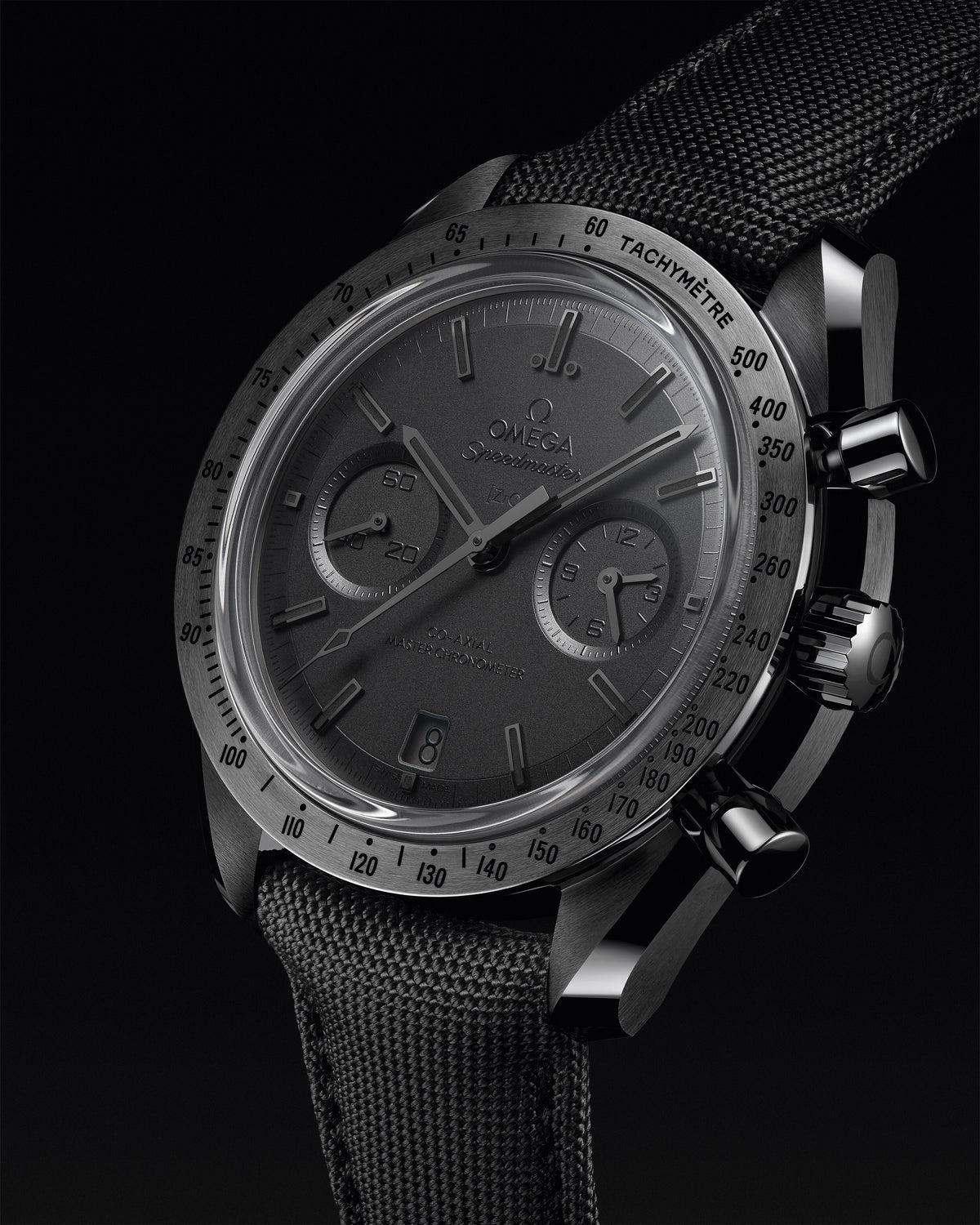 Speedmaster Dark Side of the Moon 44.25 mm, black ceramic on coated nylon fabric strap - 31092445101003 - View 7
