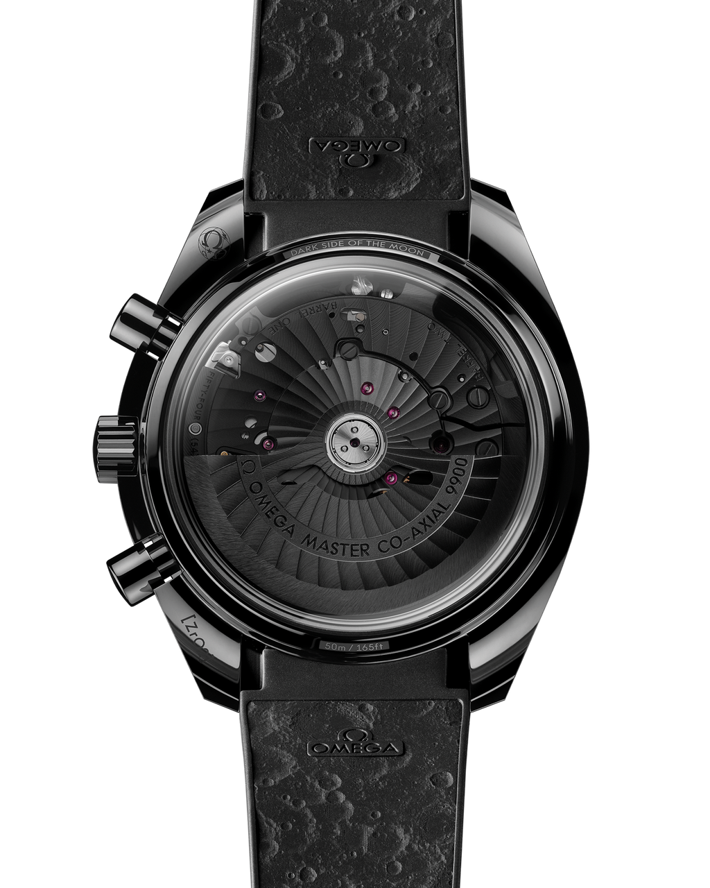 Speedmaster Dark Side of the Moon 44.25 mm, black ceramic on rubber strap - 31092445101005 - View 2