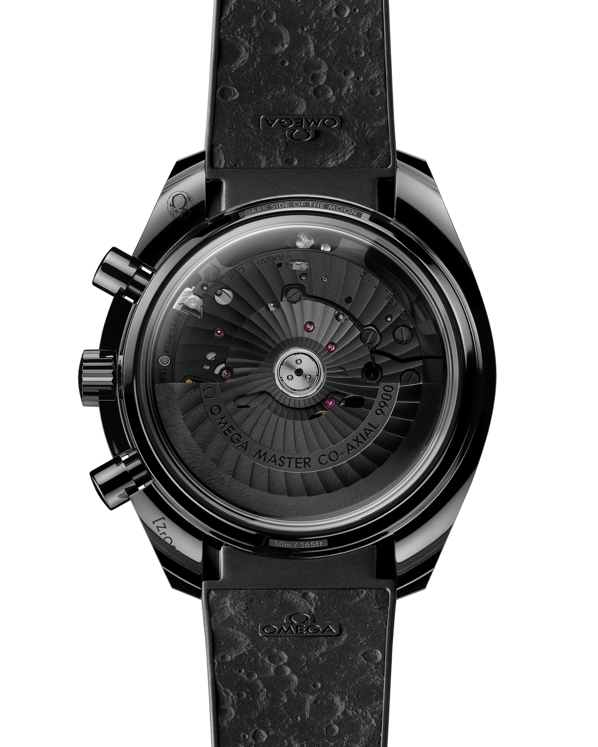 Speedmaster Dark Side of the Moon 44.25 mm, black ceramic on rubber strap - 31092445101005 - View 2