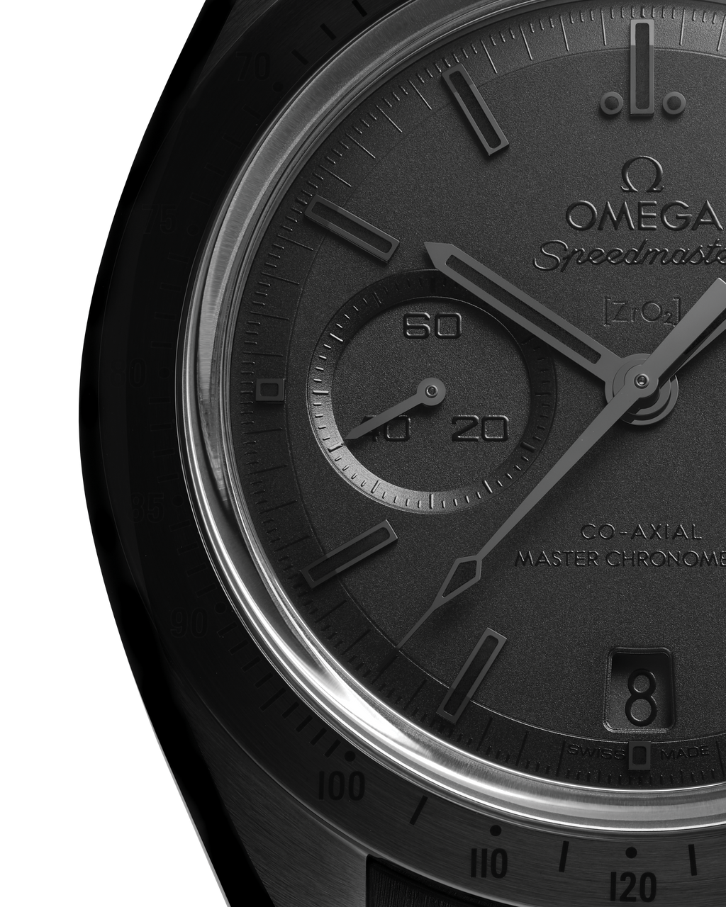 Speedmaster Dark Side of the Moon 44.25 mm, black ceramic on rubber strap - 31092445101005 - View 3