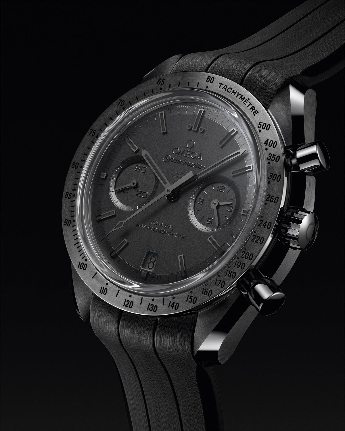 Speedmaster Dark Side of the Moon 44.25 mm, black ceramic on rubber strap - 31092445101005 - View 7