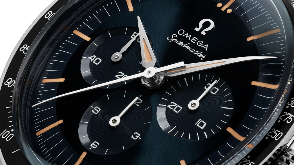 Speedmaster First OMEGA in Space 39.7 mm, steel on leather strap - 31032405006001 - View 6