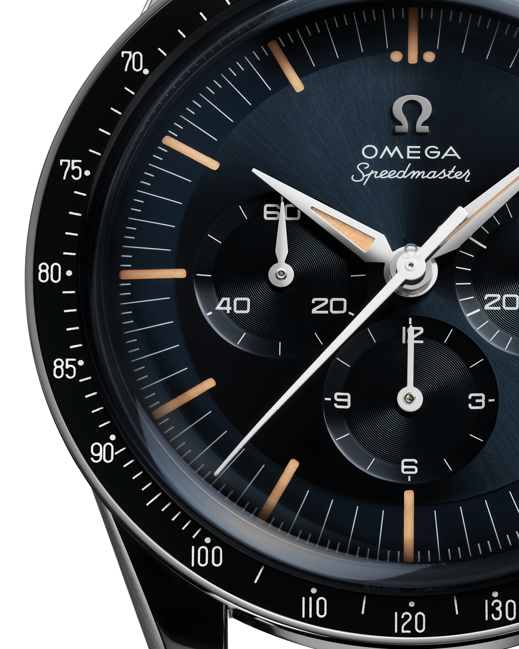 Speedmaster First OMEGA in Space 39.7 mm, steel on leather strap - 31032405006001 - View 3