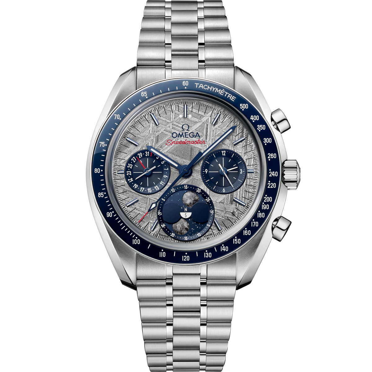 Speedmaster Moonphase 43 mm, steel on steel - 30430435206001 - View 1
