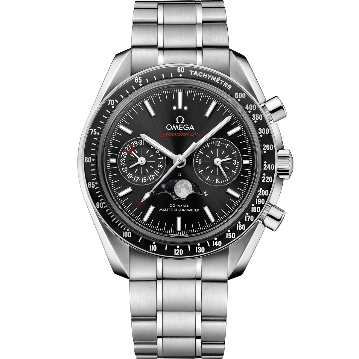 Speedmaster Moonphase 44.25 mm, steel on steel - 30430445201001 - View 1