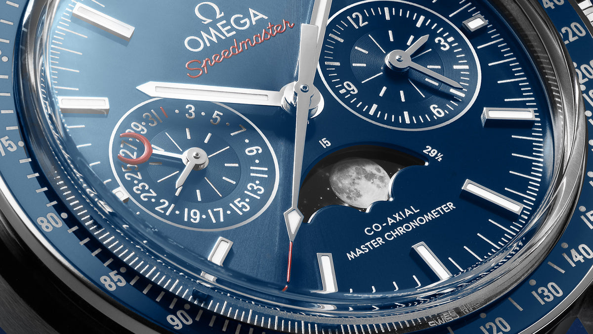 Speedmaster Moonphase 44.25 mm, steel on leather strap - 30433445203001 - View 6