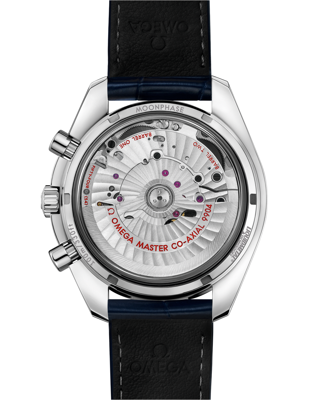 Speedmaster Moonphase 44.25 mm, steel on leather strap - 30433445203001 - View 2