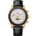 Speedmaster Moonphase 44.25 mm, yellow gold on leather strap - 30463445202001 - View 1