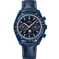 Speedmaster Moonphase 44.25 mm, blue ceramic on leather strap - 30493445203002 - View 1
