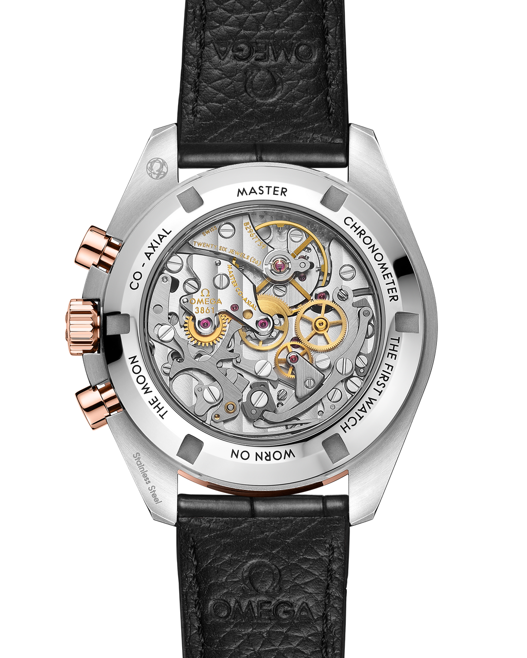 Speedmaster Moonwatch Professional 42 mm, steel - Sedna™ gold on alligator - 31023425099001 - View 2