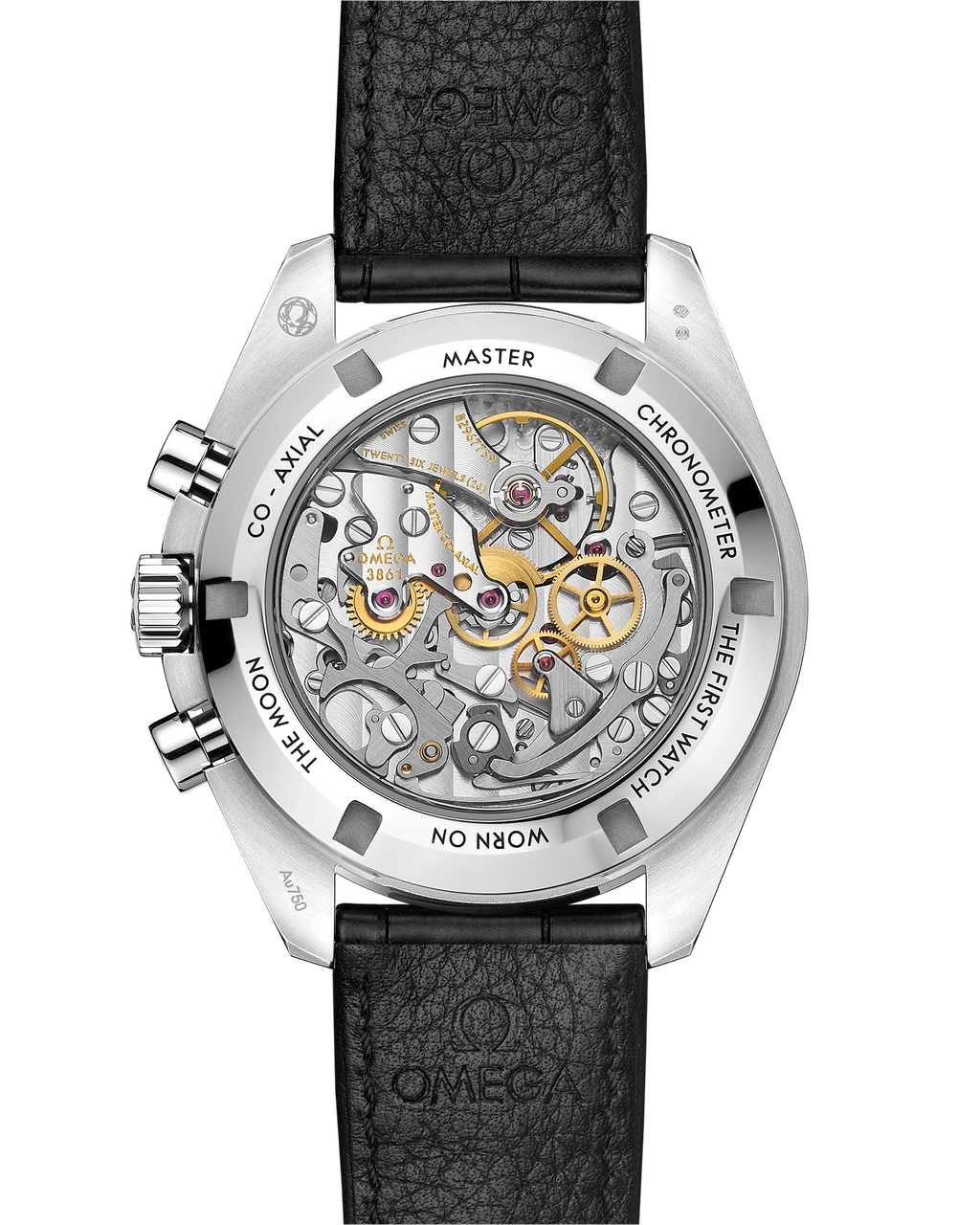 Speedmaster Moonwatch Professional 42 mm, Canopus Gold™ on leather strap - 31063425002001 - View 2