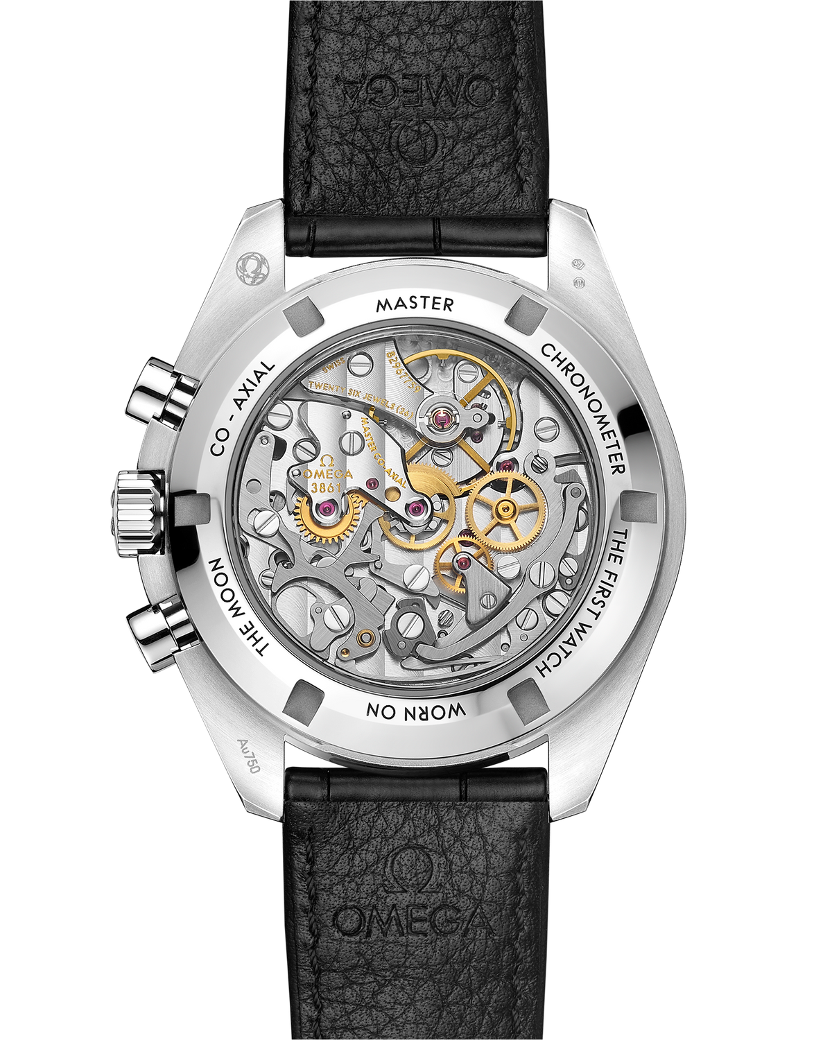 Speedmaster Moonwatch Professional 42 mm, Canopus Gold™ on leather strap - 31063425002001 - View 2