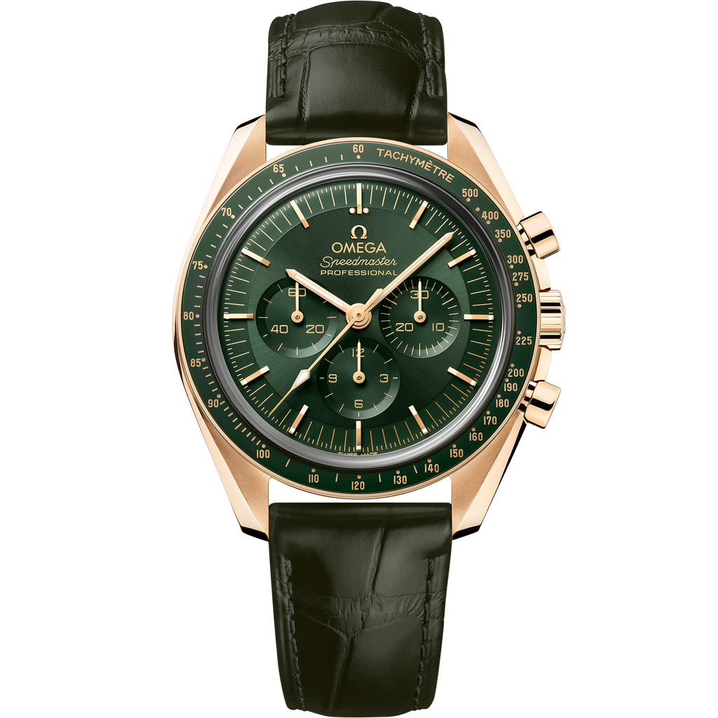 Speedmaster Moonwatch Professional 42 mm, Moonshine™ gold on leather strap - 31063425010001 - View 1