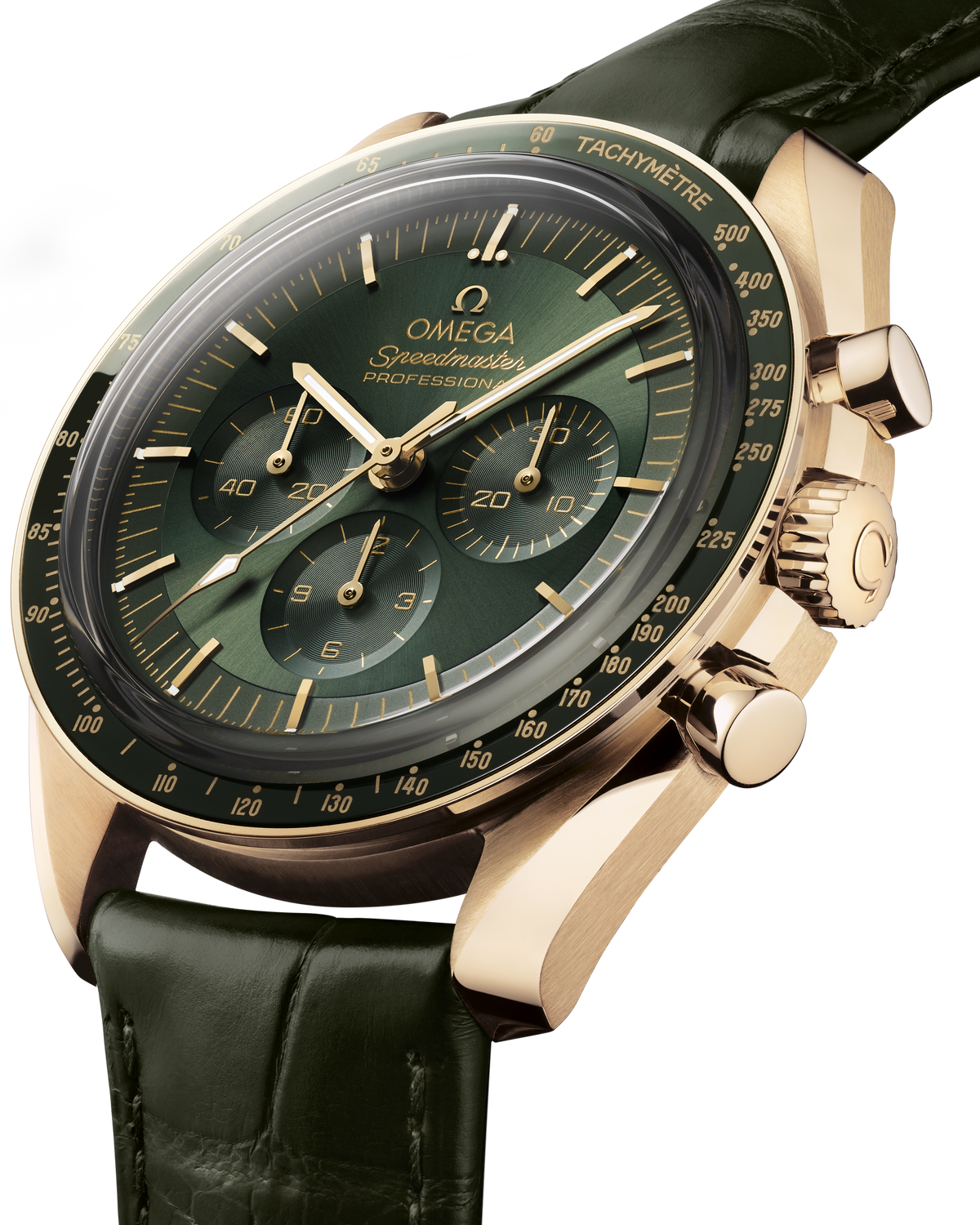 Speedmaster Moonwatch Professional 42 mm, Moonshine™ gold on leather strap - 31063425010001 - View 3