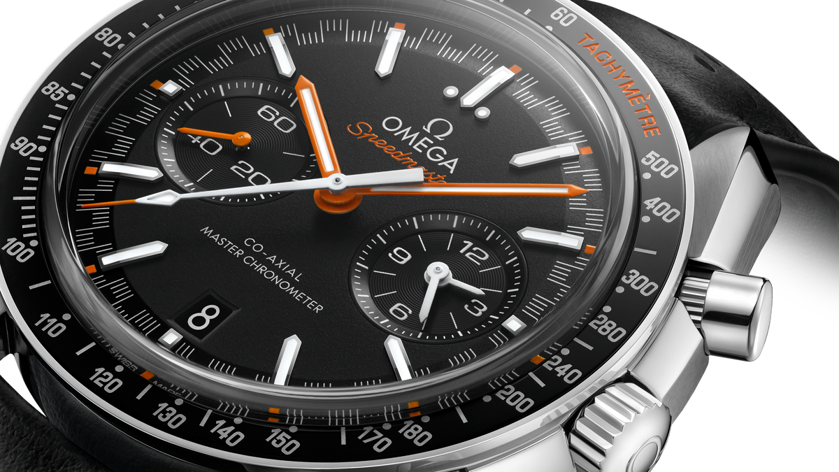 Speedmaster Racing 44.25 mm, steel on leather strap - 32932445101001 - View 3